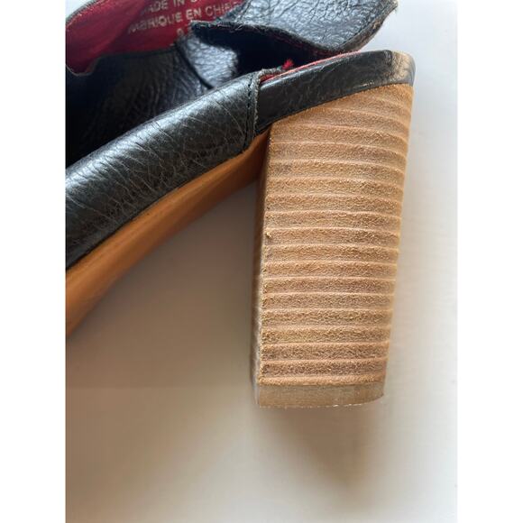 Jeffrey Campbell Black Leather Peep Toe Heels Size 9.5 Block Heel Slingback - Picture 8 of 14